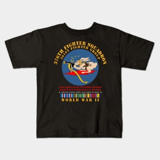 376th Fighter Squadron - AAC at War w  WWII  EU SVC Kids T-Shirt